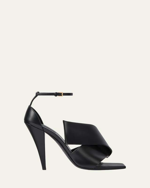 Twisted Ribbon Leather Sandals